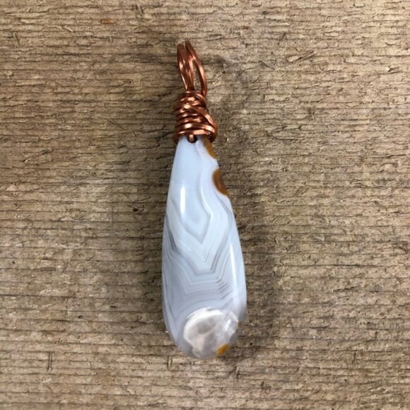 Spotted Banded Agate Necklace Pendant - Picture 3 of 6